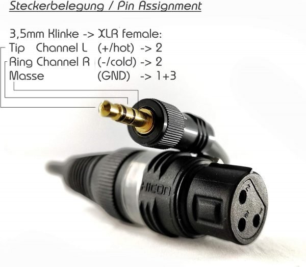 Câble XLR Femelle / Jack 3.5 – 3m en location