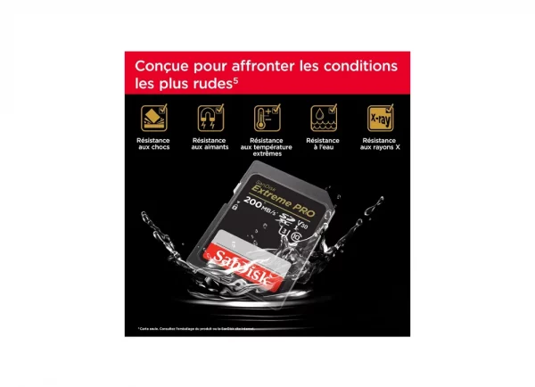 Carécteristiques de la gamme Cartes SD Sandisk Extreme pro en location