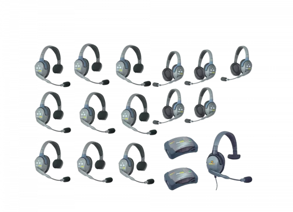 Kit 14 intercom Eartec Ultralite HD + 2 x Bases boiters en location