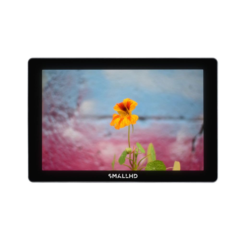 Écran du SmallHD Indie 7 affichant une fleur en haute définition